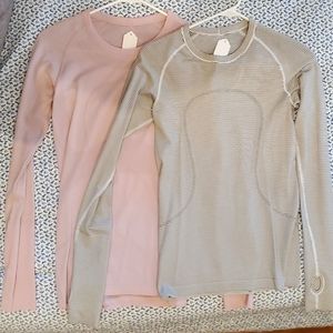 Two long sleeve Lululemon tops - size 6